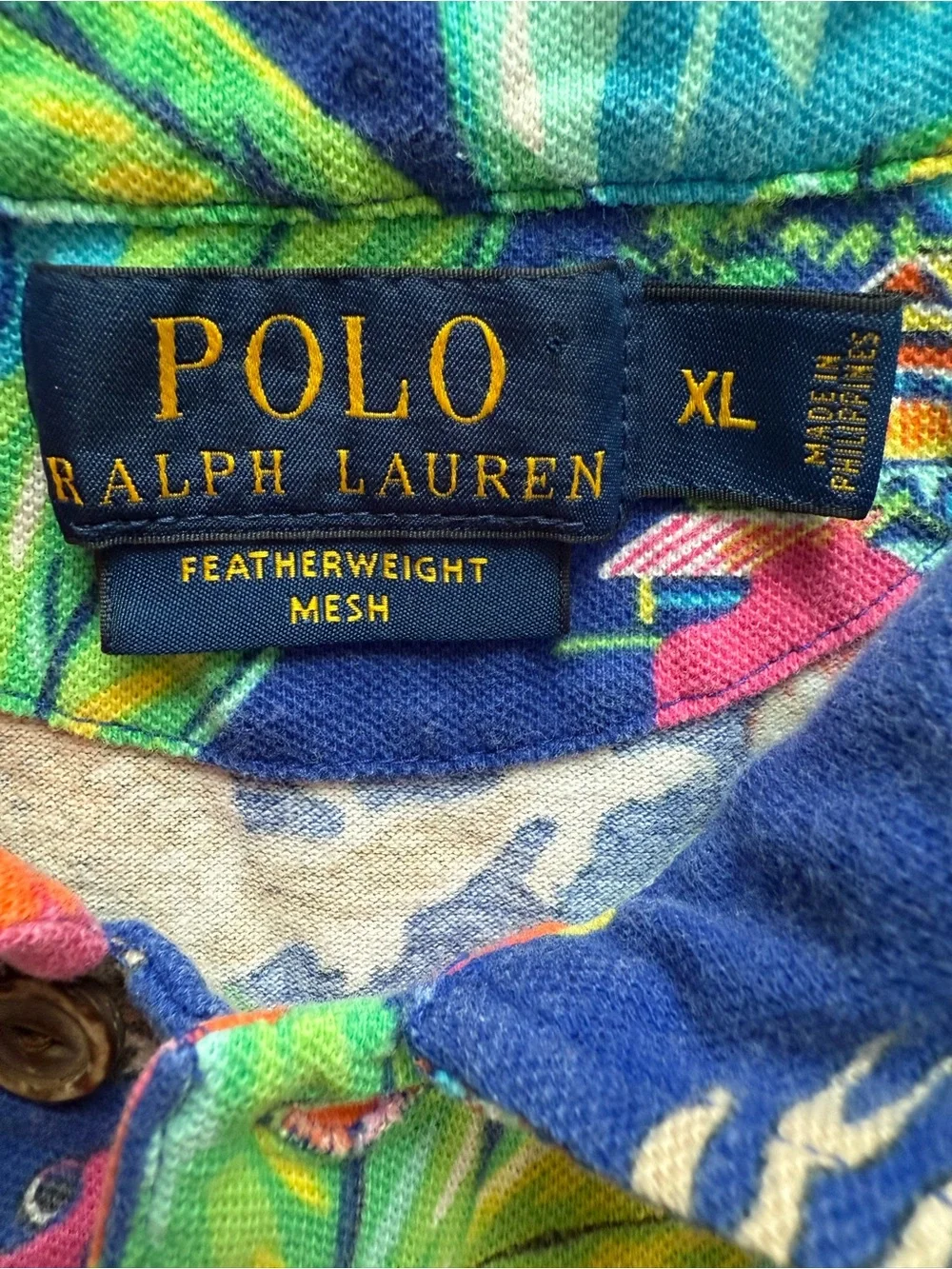 Vintage Polo Ralph Lauren Men’s XL Dragon Hibiscus Flower Short Sleeve Shirt